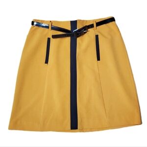 Worthingt Venetian Gold / Black Stylish Belt Skirt MWT with Black Accents Sz 8